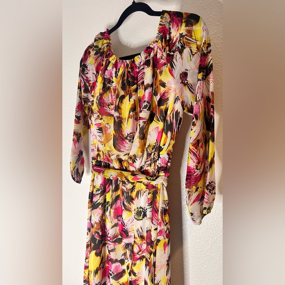 INC International Concepts Multicolor Floral Long Sleeve Dress Size 6 - Picture 6 of 7